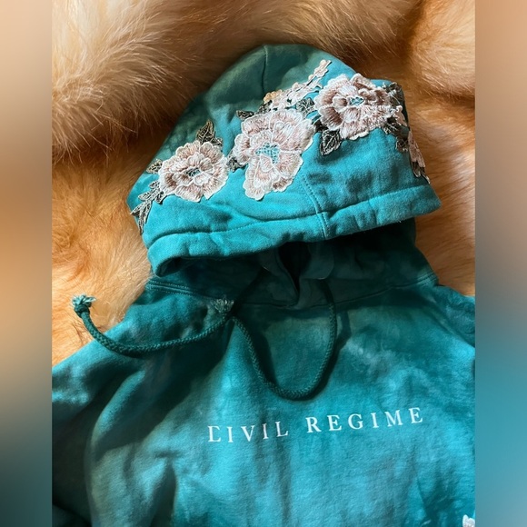 - CIVIL REGIME AQUA WASH TIE DYE Cotton HOODIE XL Extra LARGE MENS UNISEX - Picture 7 of 8